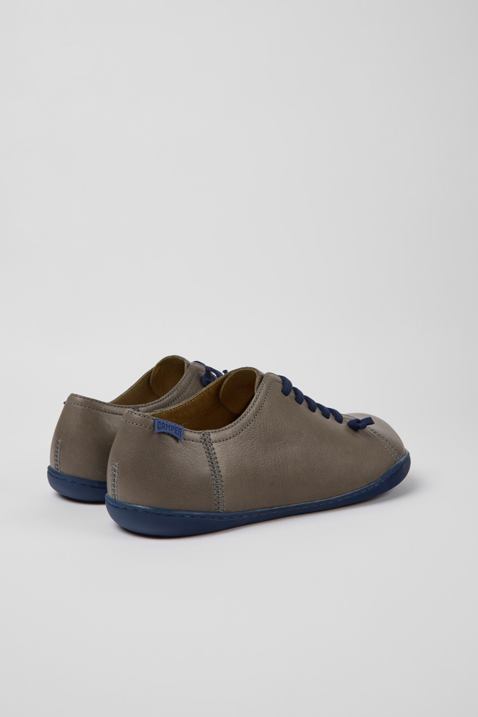 Back view of Peu Gray leather shoes for men