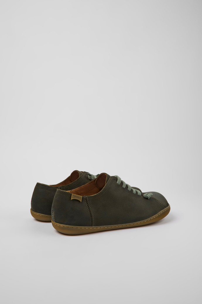 Back view of Peu Green-gray nubuck shoes for men