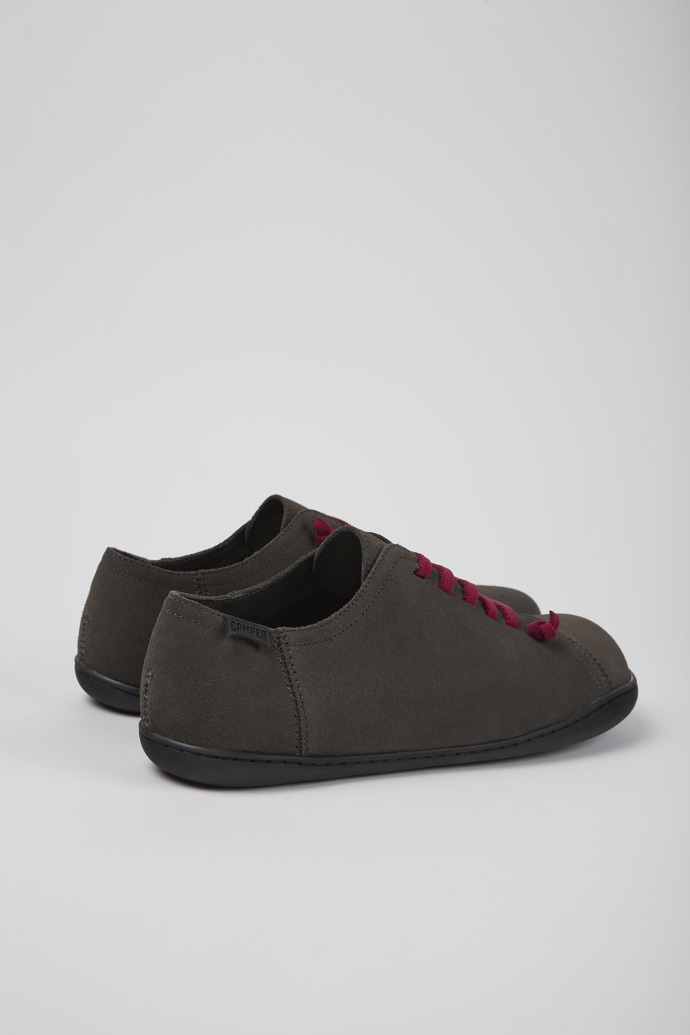 Back view of Peu Gray nubuck shoes for men