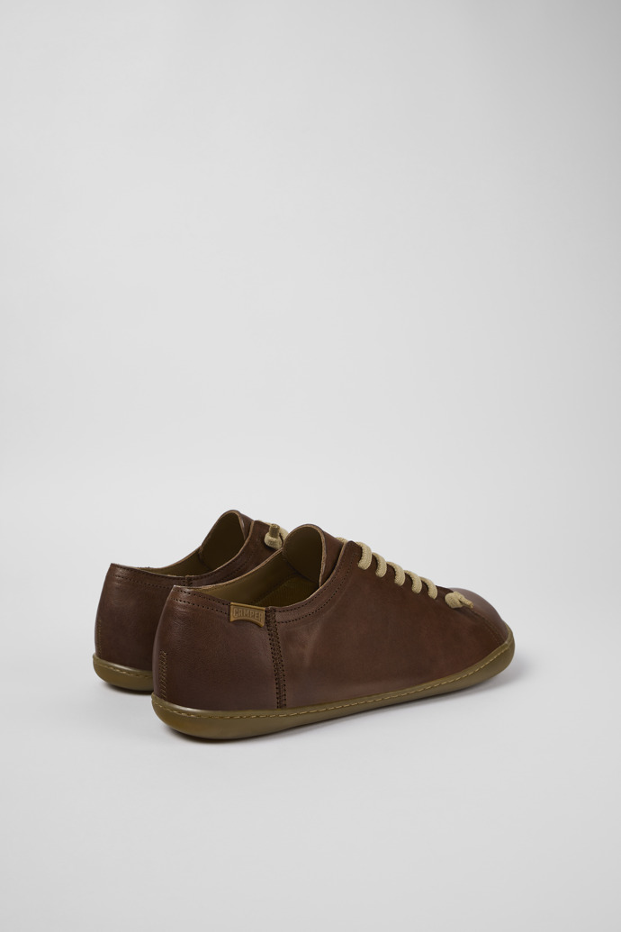 Back view of Peu Brown Leather Shoes for Men