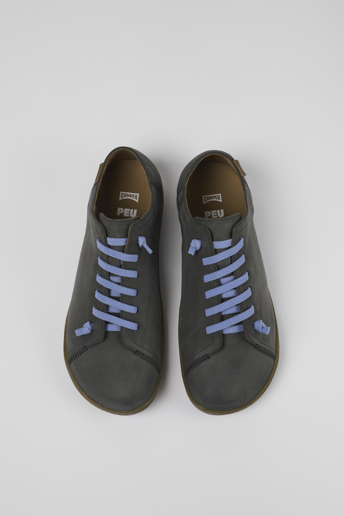 Overhead view of Peu Gray Nubuck Shoes for Men