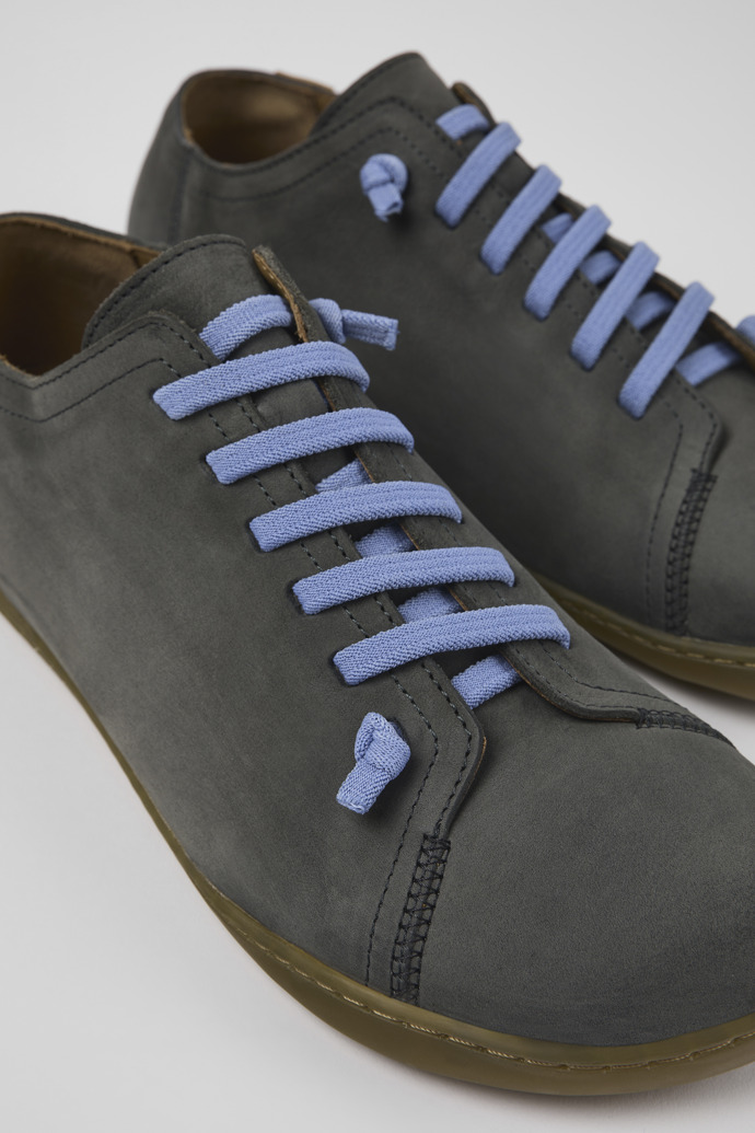 Close-up view of Peu Gray Nubuck Shoes for Men