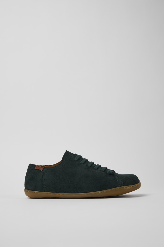 Side view of Peu Green nubuck shoes for men