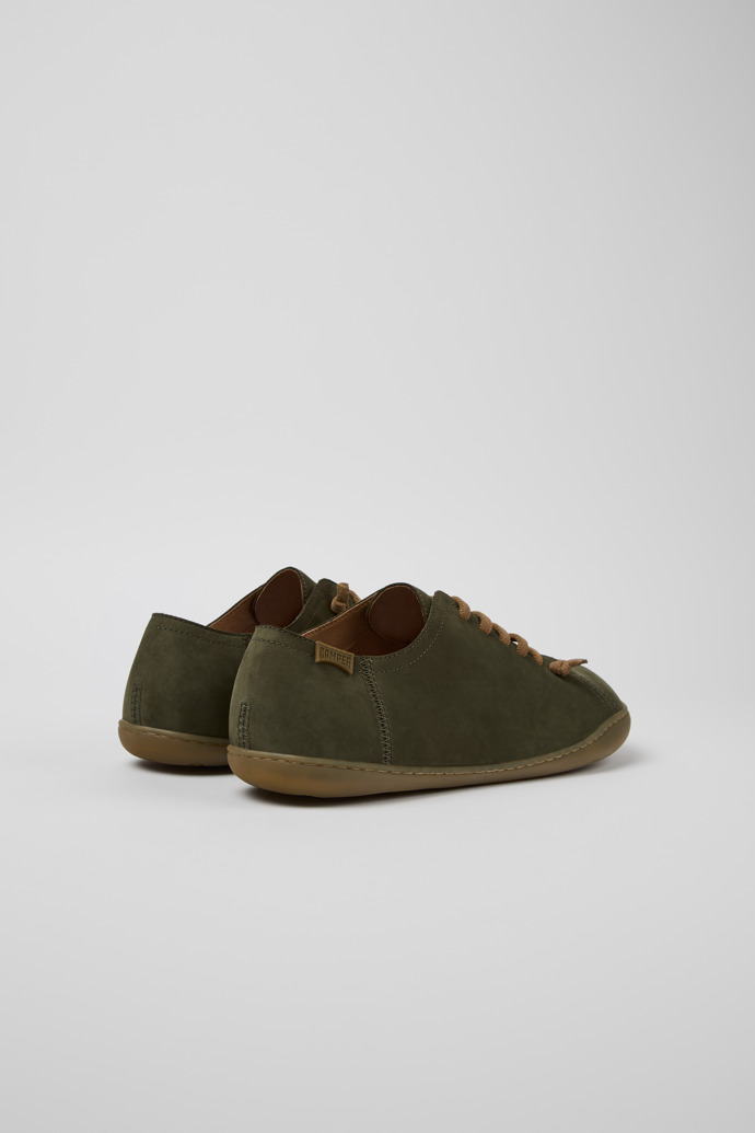 Back view of Peu Green nubuck shoes for men