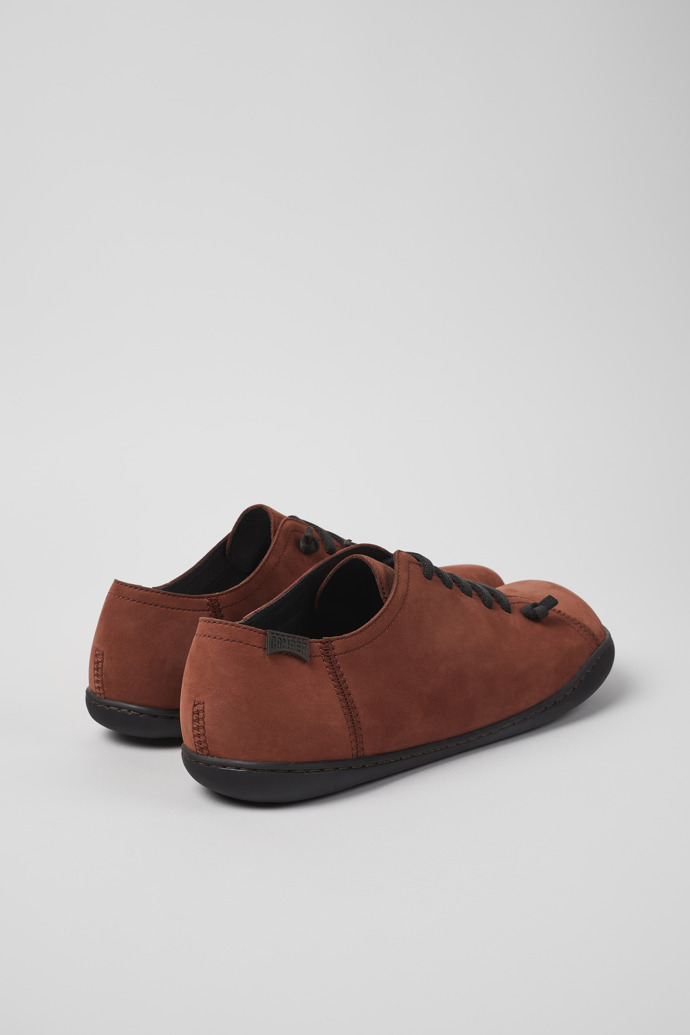 Back view of Peu Burgundy nubuck shoes for men