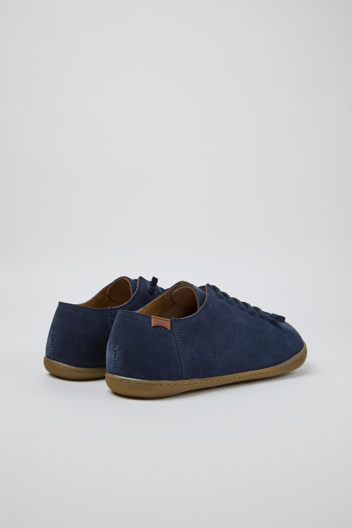 Back view of Peu Blue nubuck shoes for men