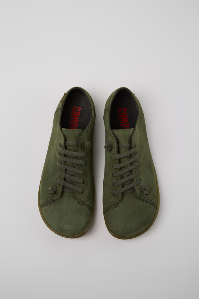 Overhead view of Peu Green Nubuck Shoes for Men.