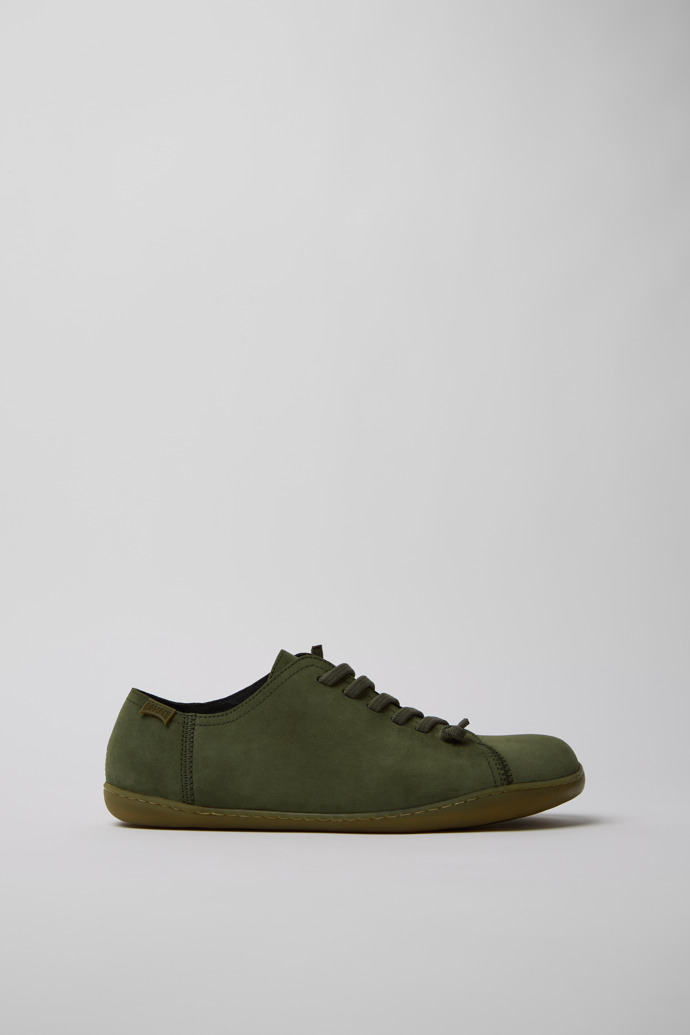 Side view of Peu Green Nubuck Shoes for Men.