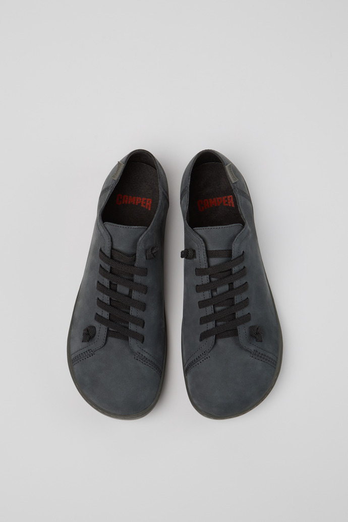 Overhead view of Peu - Chrome Free Gray Nubuck and Leather Shoes for Men.