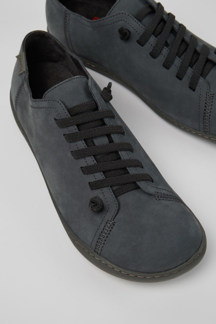 Close-up view of Peu - Chrome Free Gray Nubuck and Leather Shoes for Men.