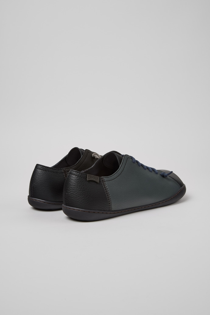 Back view of Twins Black Leather Shoes for Men.