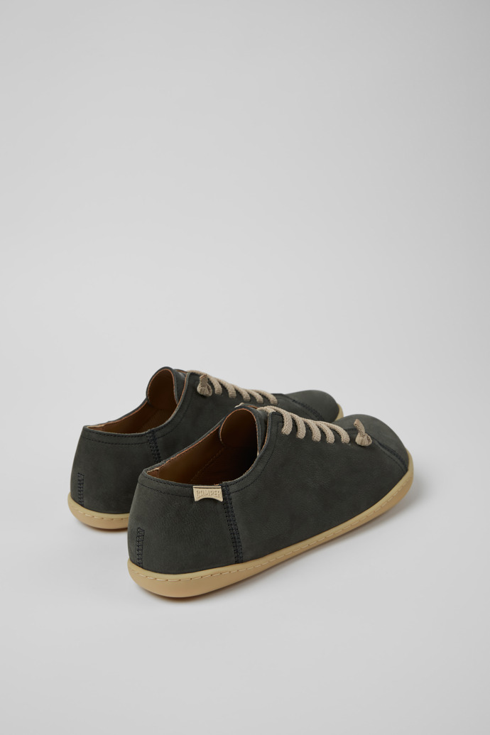 Back view of Peu Gray Leather Shoes for Men.