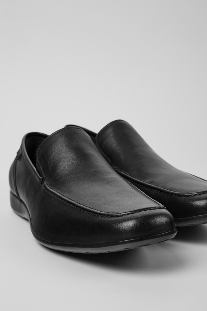 Close-up view of Mauro Black moccasins for men