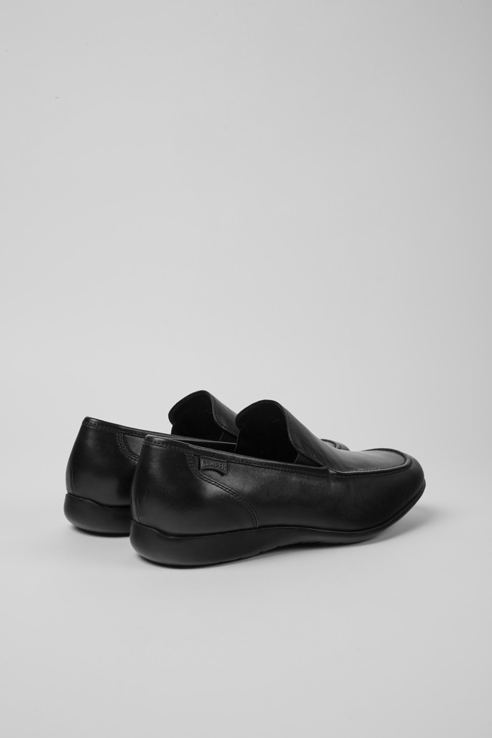 Back view of Mauro Black moccasins for men
