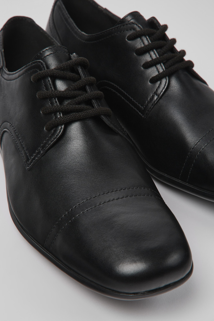 Close-up view of Mauro Black Formal Shoes for Men