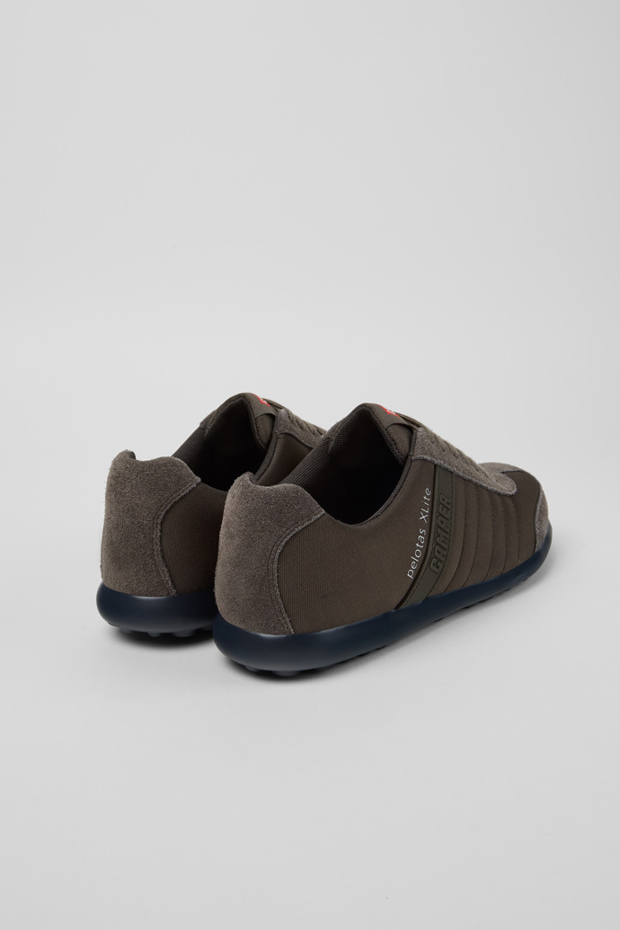 Back view of Pelotas XLite Brown Textile and Nubuck Shoes for Men.