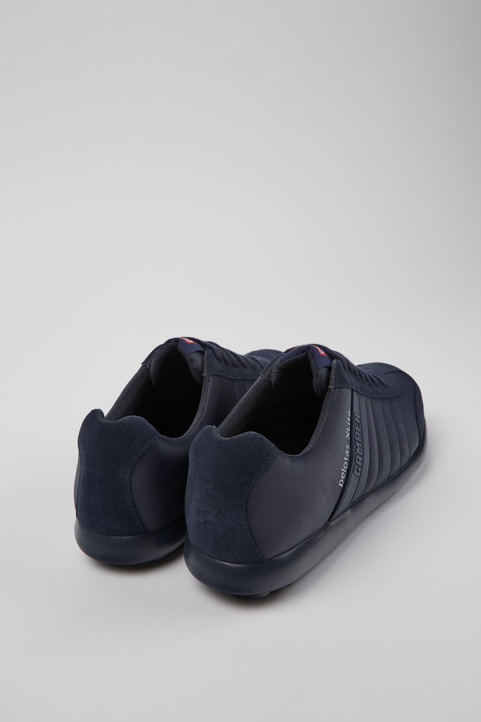 Back view of Pelotas XLite Blue textile and nubuck shoes for men
