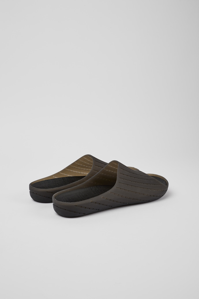Back view of Wabi Black monomaterial sandals for men
