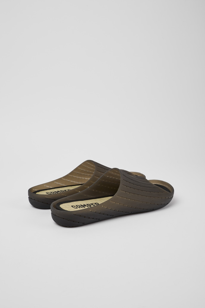 Back view of Wabi Black monomaterial sandals for men