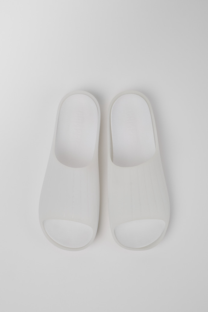 Overhead view of Wabi White monomaterial sandals for men