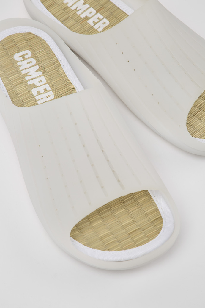 Close-up view of Wabi White monomaterial sandals for men