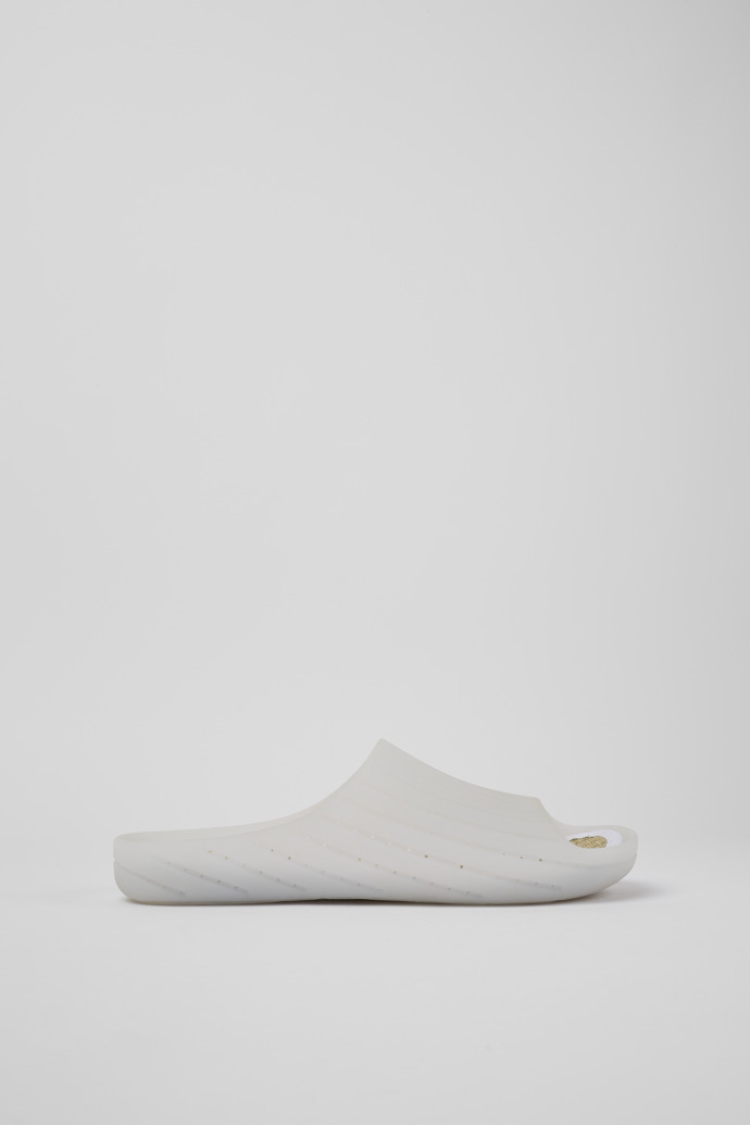Side view of Wabi White monomaterial sandals for men