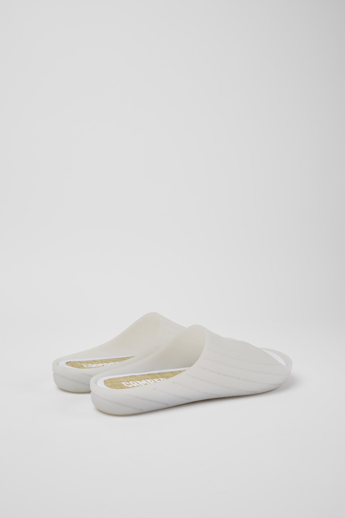 Back view of Wabi White monomaterial sandals for men