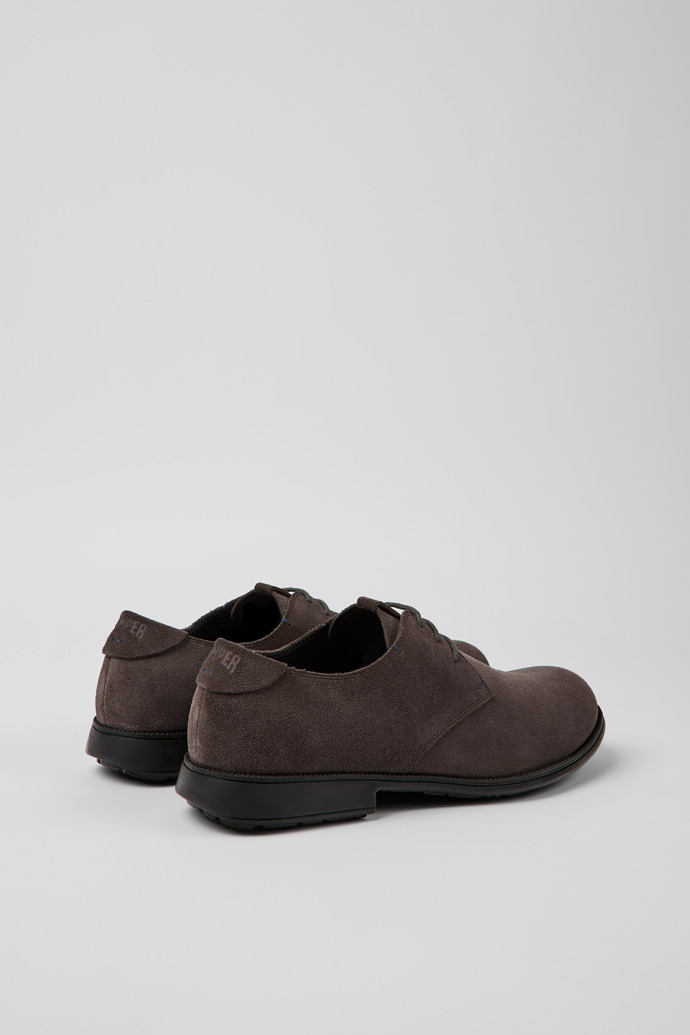 Back view of Mil Brown-gray nubuck shoes for men