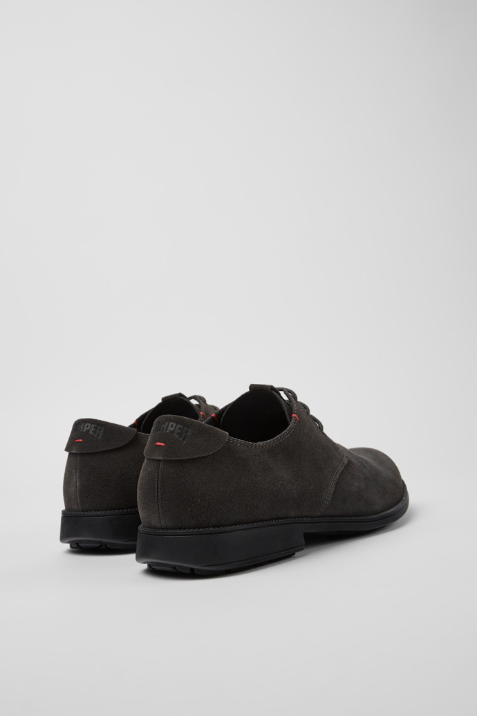 Back view of Mil Brown-gray nubuck shoes for men