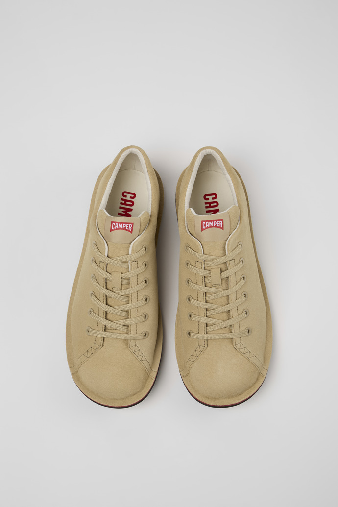 Overhead view of Beetle Beige Leather Shoe for Men