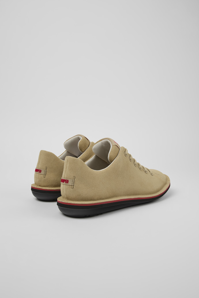 Back view of Beetle Beige Leather Shoe for Men