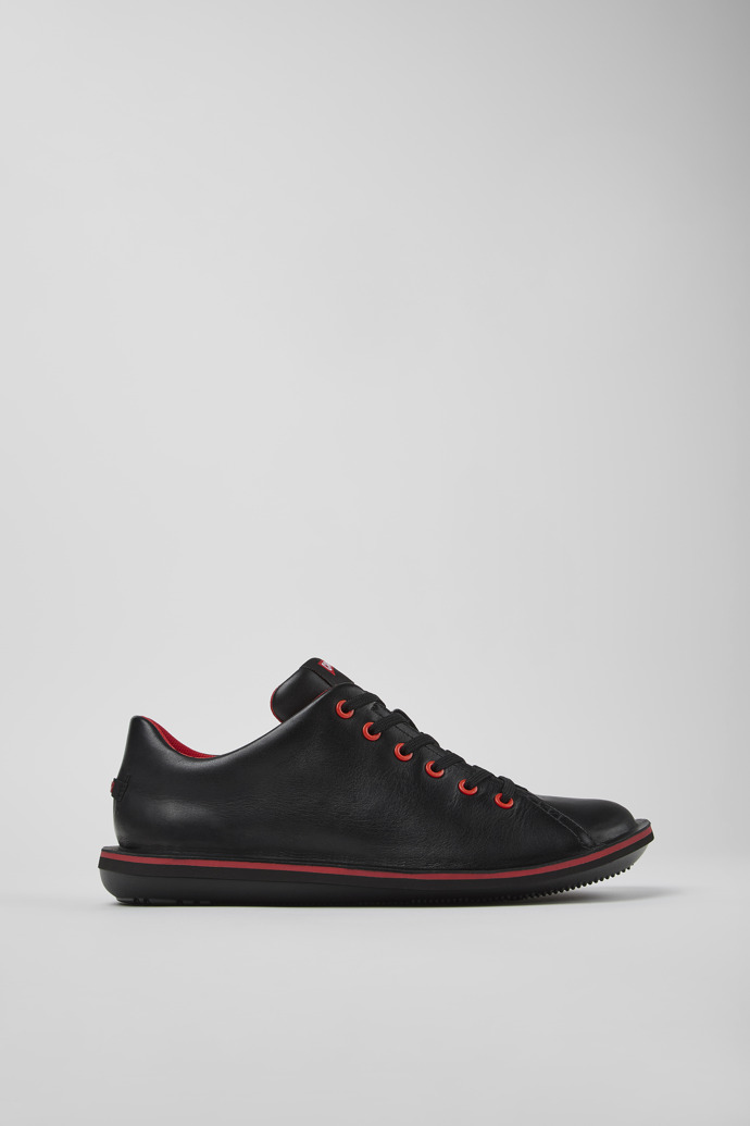 Side view of Beetle Black Leather Shoe for Men