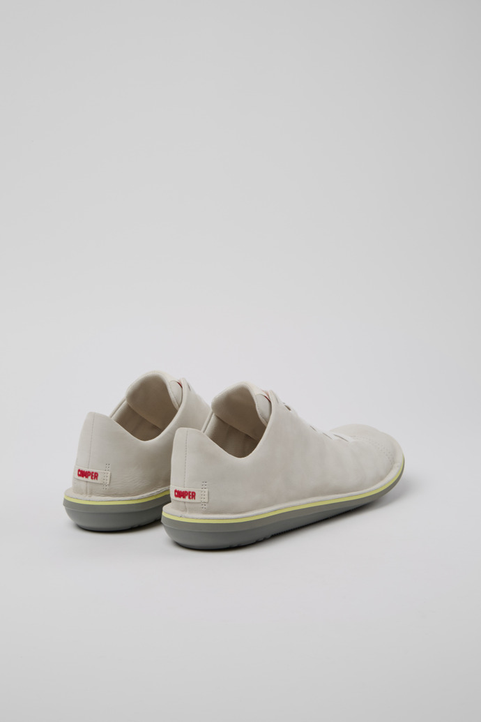 Back view of Beetle White Nubuck Shoes for Men.