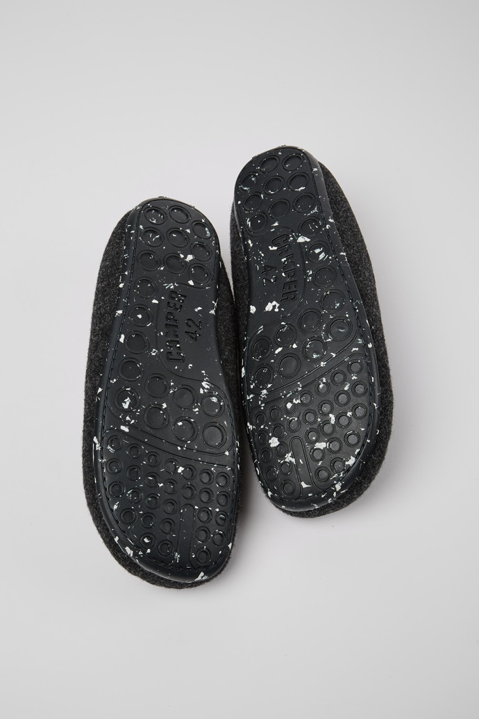 The soles of Wabi Grey Slippers for Men