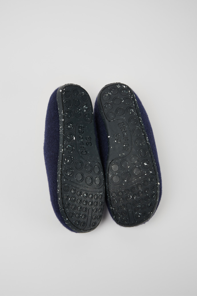 The soles of Wabi Blue Slippers for Men