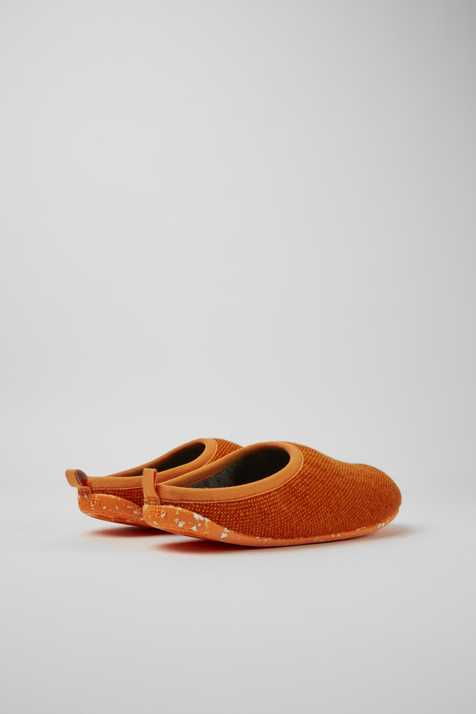 Back view of Wabi Orange wool and viscose slippers for men