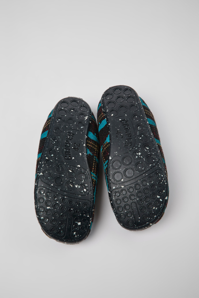 The soles of Wabi Multicolored recycled wool slippers for men