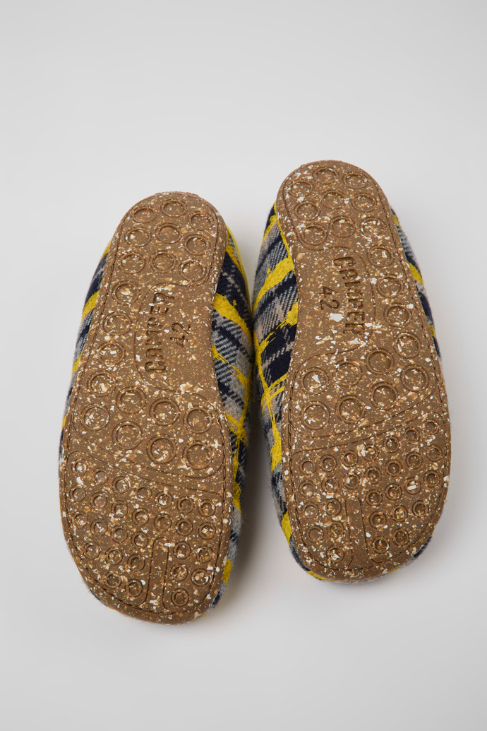 The soles of Wabi Multicolored recycled wool slippers for men