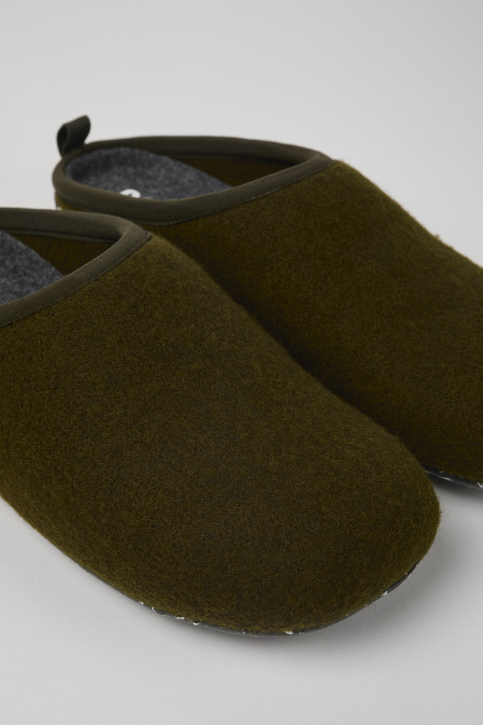 Close-up view of Wabi Green Slippers for Men