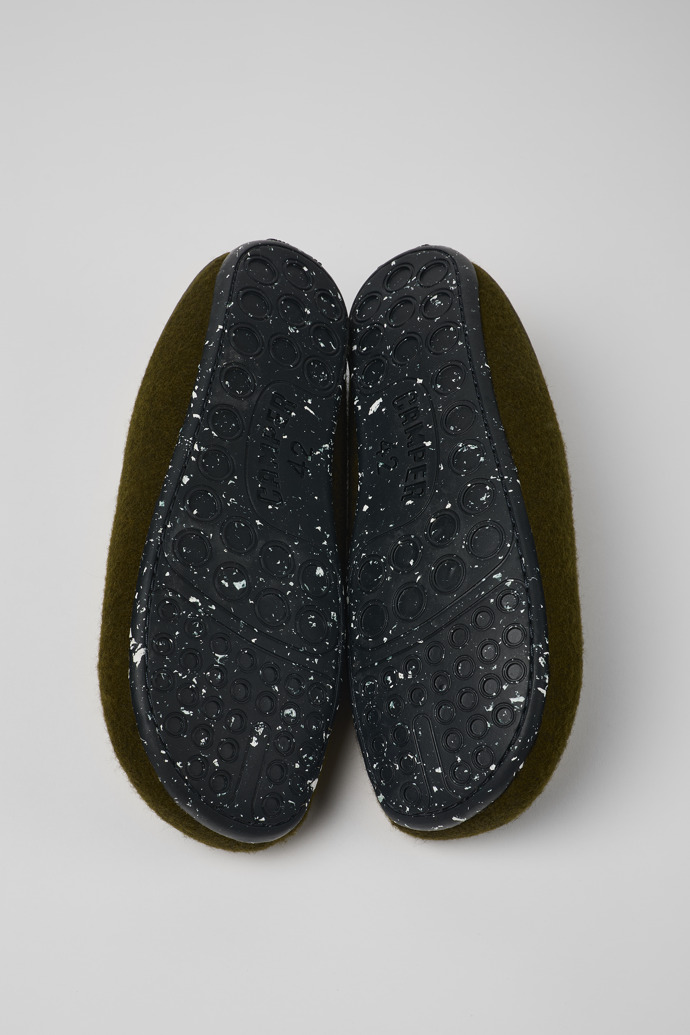 The soles of Wabi Green Slippers for Men