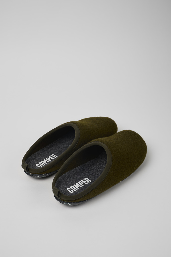 Back view of Wabi Green Slippers for Men