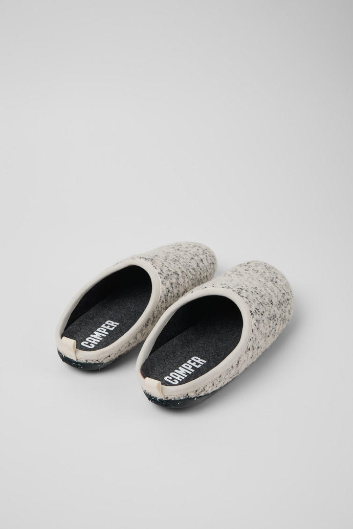 Back view of Wabi White and black Slippers for Men