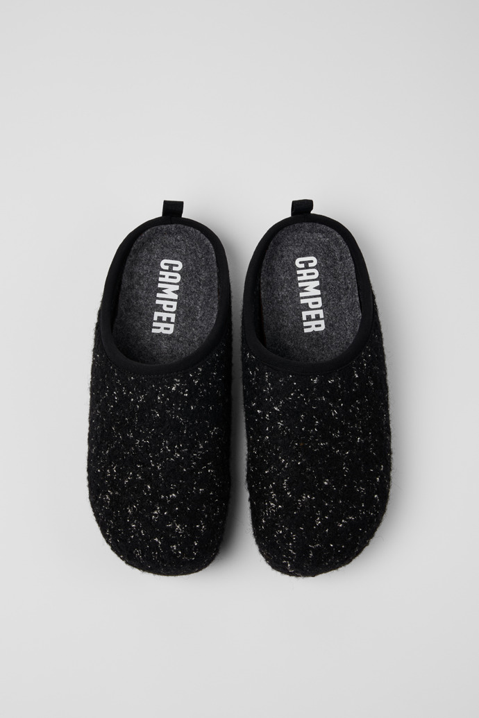 Overhead view of Wabi Black and white Slippers for Men