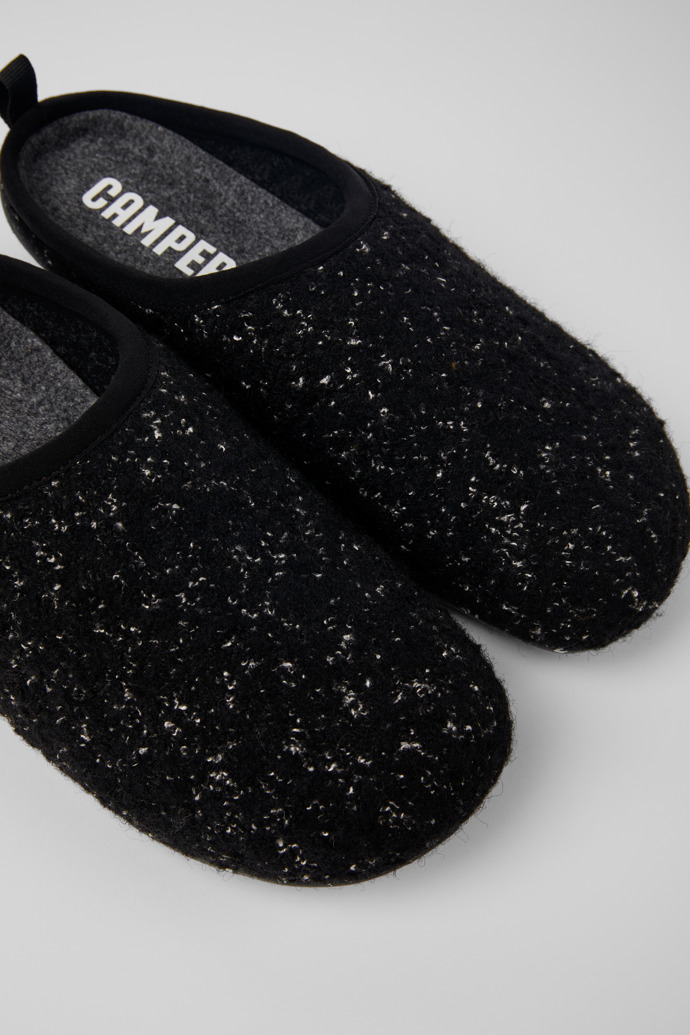 Close-up view of Wabi Black and white Slippers for Men