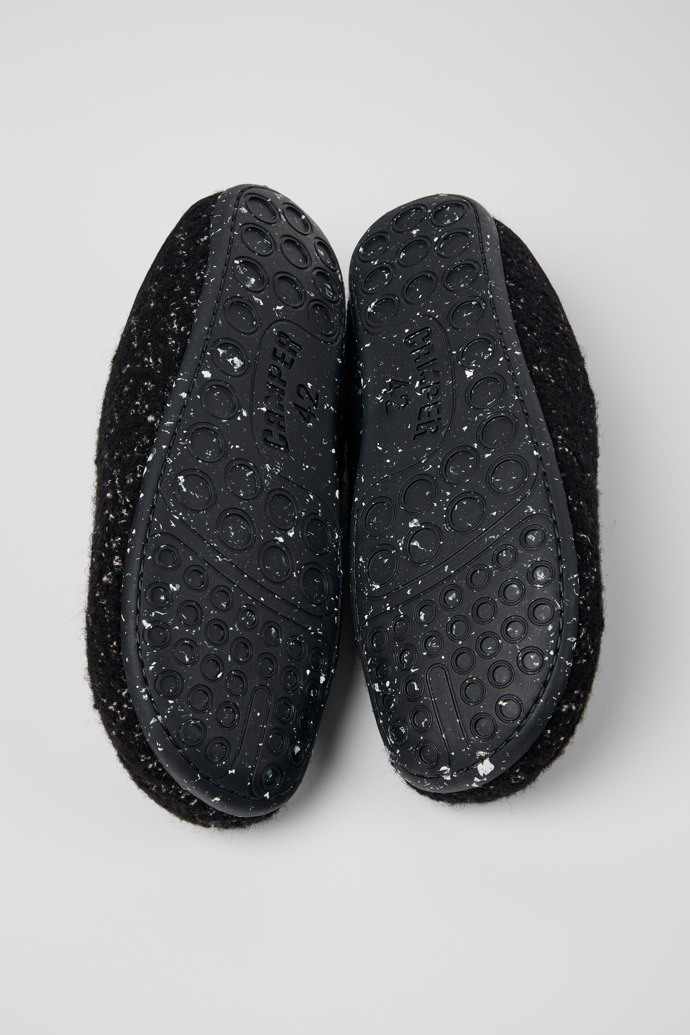 The soles of Wabi Black and white Slippers for Men