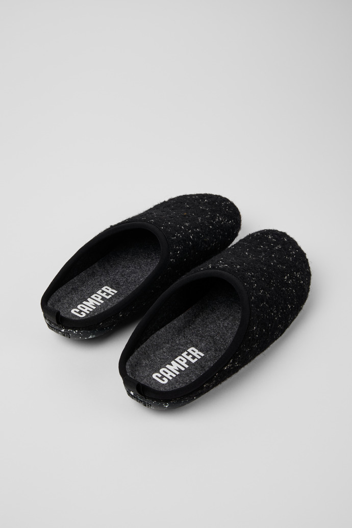 Back view of Wabi Black and white Slippers for Men