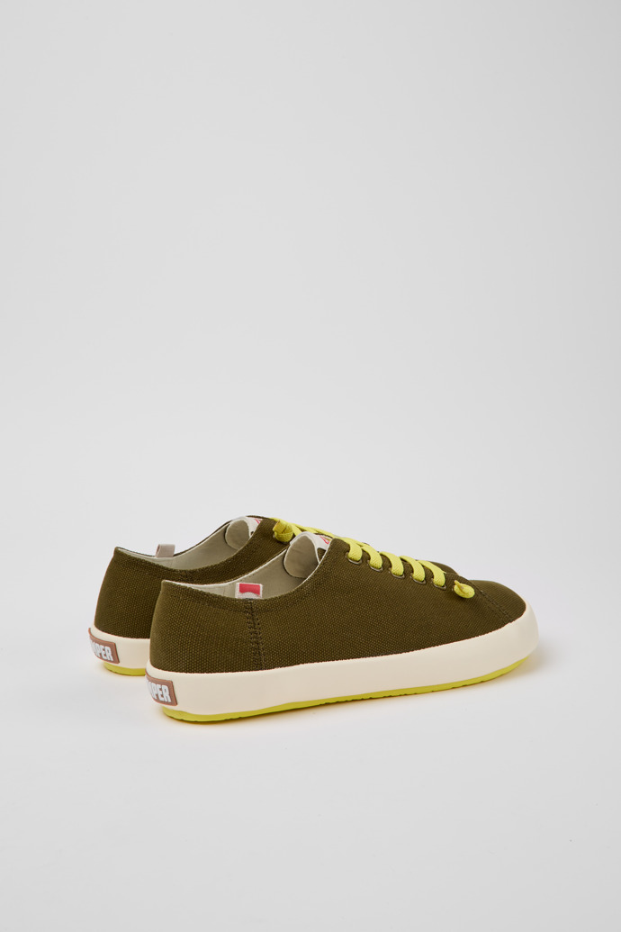 Back view of Peu Rambla Green recycled cotton sneakers for men