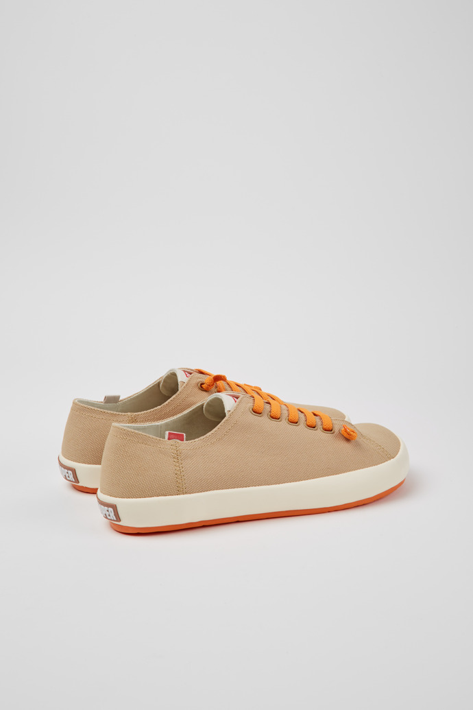Back view of Peu Rambla Beige recycled cotton sneakers for men
