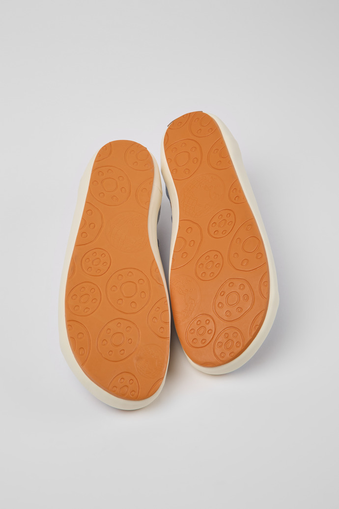 The soles of Peu Rambla Blue and orange printed sneakers for men