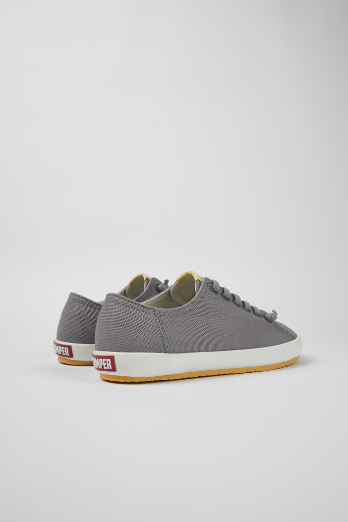 Back view of Peu Rambla Gray Textile Sneaker for Men